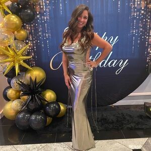 JLux Label Dress Gold- worn once